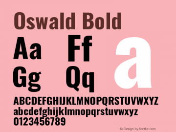 Oswald Bold Version 4.100 Font Sample