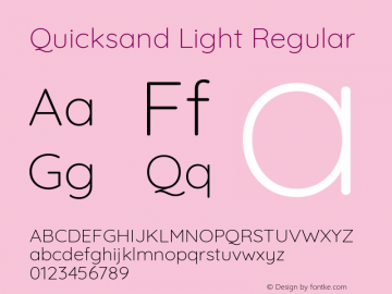 Quicksand Light Version 3.000 Font Sample