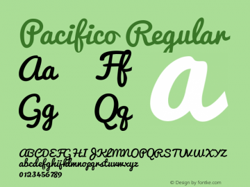 Pacifico Version 1.000 Font Sample