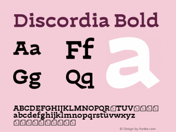 Discordia Bold Bold Version 0.001;PS 0.1;hotconv 1.0.88;makeotf.lib2.5.647800图片样张