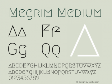 Megrim Version 20110427 Font Sample