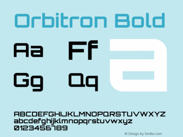 Orbitron Bold Version 001.002图片样张