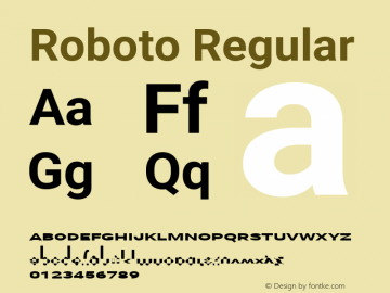 Roboto-Regular Version 2.137; 2017 Font Sample