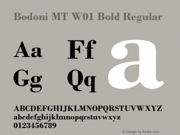 Bodoni MT W01 Bold Version 2.02图片样张