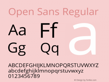 Open Sans Version 1.10图片样张