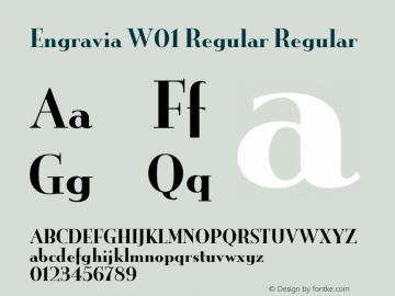 Engravia W01 Regular Version 1.00 Font Sample