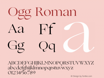 Ogg Roman Version 1.010 Font Sample