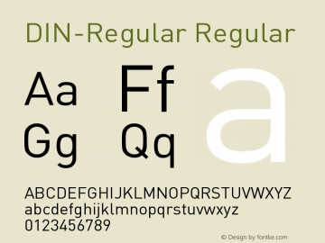 DIN-Regular Version 004.301 Font Sample