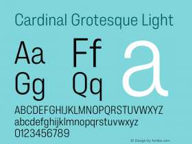 Cardinal Grotesque Light Version 1.000;PS 001.000;hotconv 1.0.88;makeotf.lib2.5.64775 Font Sample