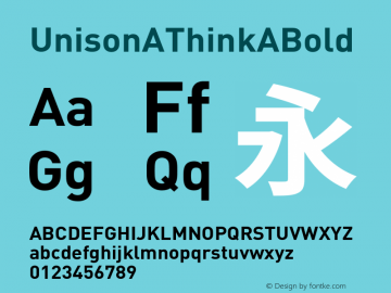Unison Think Bold Bold Version 0.001;PS 0.001;hotconv 1.0.88;makeotf.lib2.5.64775图片样张