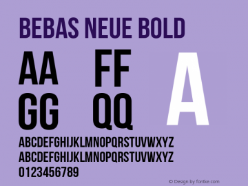 Bebas Neue Bold Version 1.300 Font Sample