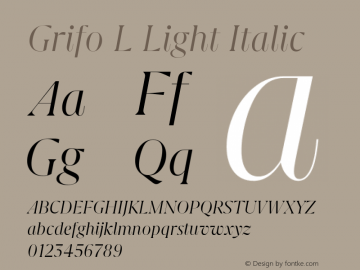 GrifoLLight Version 1.0 Font Sample