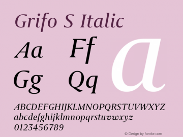GrifoS Version 1.0 Font Sample