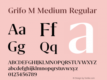 GrifoMMedium Version 1.0 Font Sample