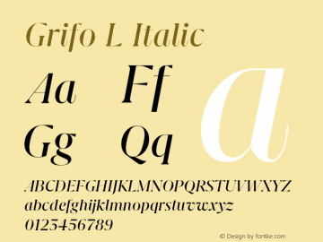 GrifoL Version 1.0 Font Sample