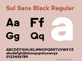 SulSansBlack Version 1.0 Font Sample