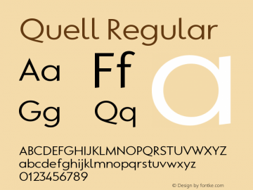 Quell Regular Version 1.000 Font Sample