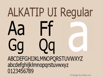 ALKATIP UI Version 5.00 July 23, 2011 Font Sample