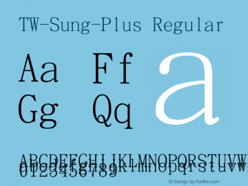 TW-Sung V2.1.0/U10.0/170811 Font Sample