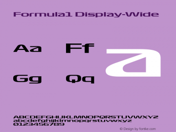 Formula1 Display-Wide Version 1.001;PS 1.1;hotconv 1.0.88;makeotf.lib2.5.647800图片样张