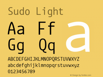 Sudo Light Version 0.034 Font Sample