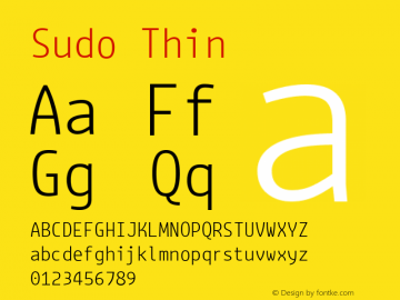 Sudo Thin Version 0.034 Font Sample