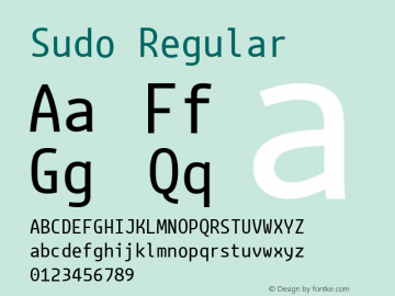 Sudo Regular Version 0.034 Font Sample