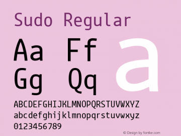 Sudo Regular Version 0.034 Font Sample