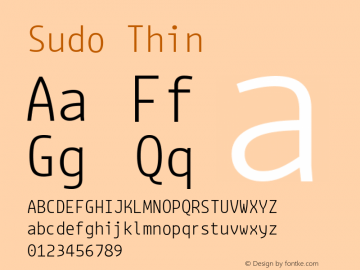 Sudo Thin Version 0.034 Font Sample