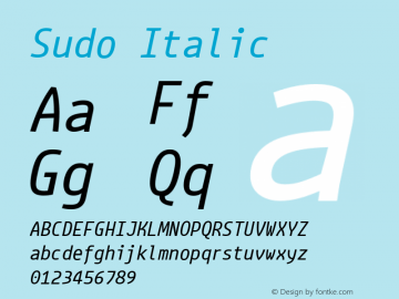 Sudo Regular Italic Version 0.034图片样张