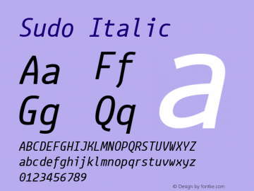 Sudo Regular Italic Version 0.034图片样张