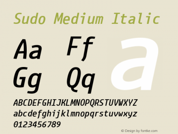 Sudo Medium Italic Version 0.034 Font Sample