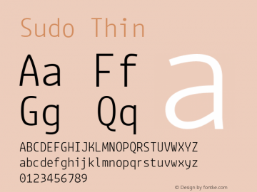 Sudo Thin Version 0.034 Font Sample