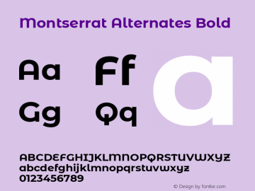 Montserrat Alternates Bold Version 7.200图片样张