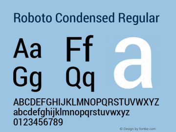 Roboto Condensed Regular Version 1.100138; 2012图片样张