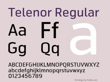 Telenor Regular Version 1.000 2005 initial release Font Sample