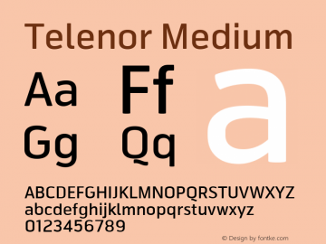 Telenor Medium Version 1.000 2005 initial release Font Sample