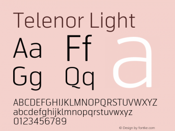 Telenor Light Version 1.000 2005 initial release Font Sample