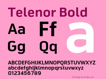 Telenor Bold Version 1.000 2005 initial release Font Sample