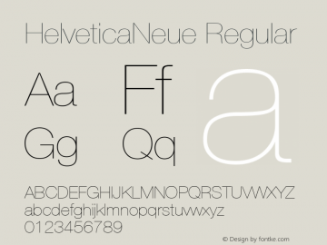 HelveticaNeue Regular Altsys Metamorphosis:29-08-1996 Font Sample