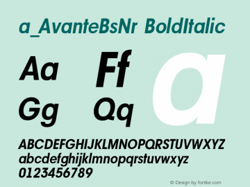 a_AvanteBsNr BoldItalic Macromedia Fontographer 4.1 12.11.97图片样张