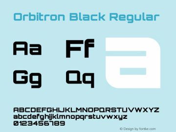 Orbitron Black 1.001 Font Sample