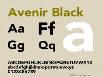 Avenir 95 Black Version 001.001 Font Sample