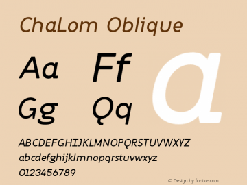 ø ChaLom Version 1.001 Font Sample