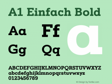 A1 Einfach Bold Version 2.20图片样张