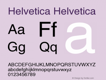 Helvetica Version 001.006 Font Sample