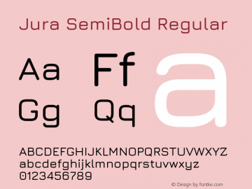 Jura SemiBold Version 5.101; ttfautohint (v1.6) Font Sample