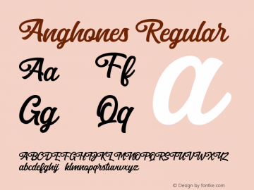 Anghones Version 1.000;PS 001.001;hotconv 1.0.56 Font Sample