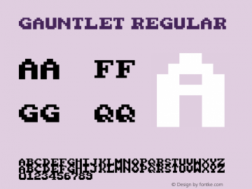 Gauntlet Regular Version 1.0 Font Sample