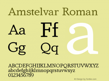 Amstelvar Roman Version 0.001图片样张